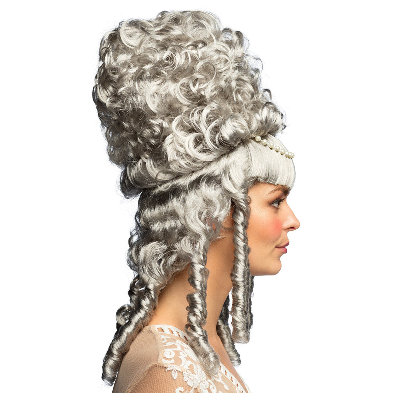 Op deze afbeelding zie je een Accessoires, van het merk Boland. Pruik Dame Van Adel Marie-Sophie Grijs