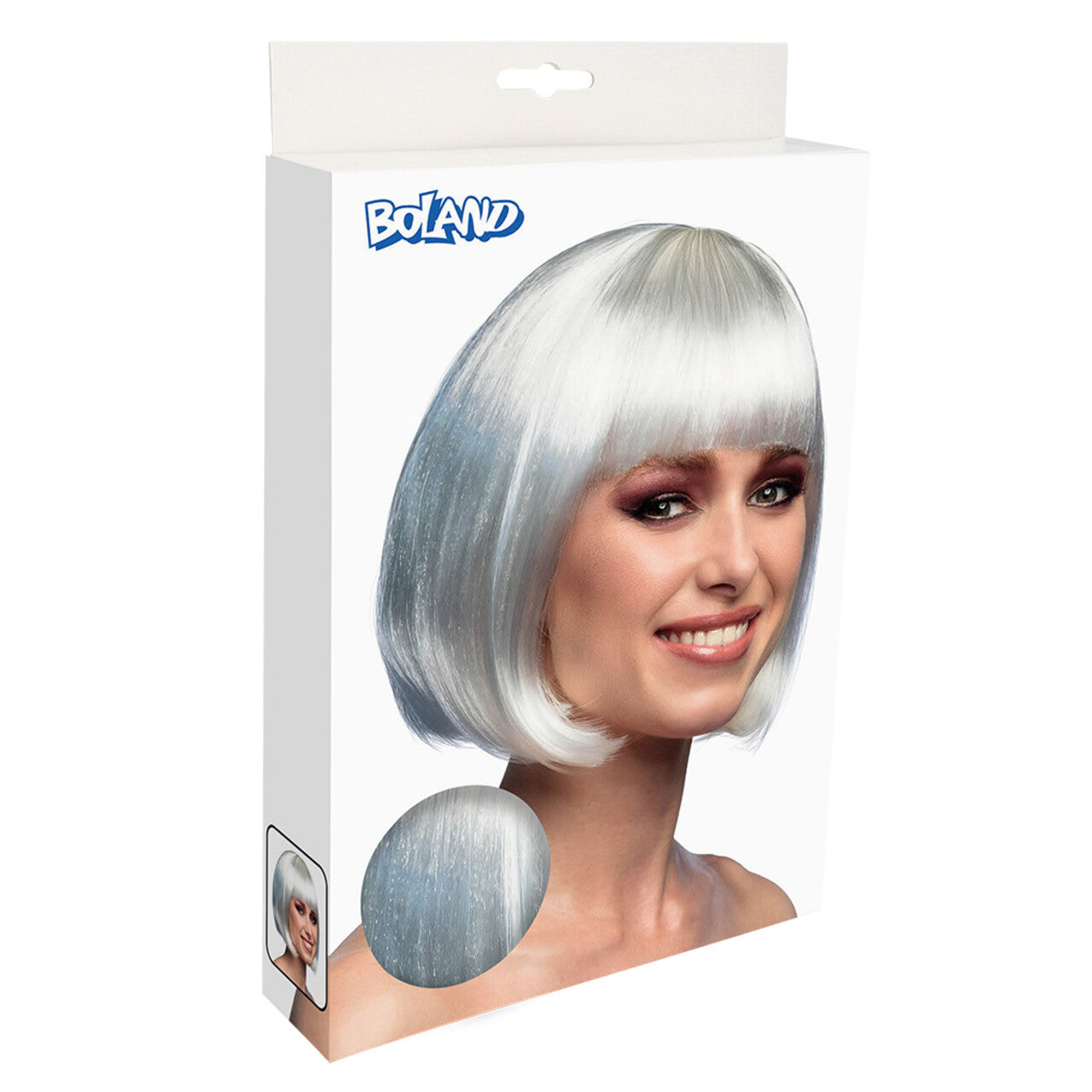 Op deze afbeelding zie je een Accessoires, van het merk Boland. Pruik Cabaret Can Can Wit