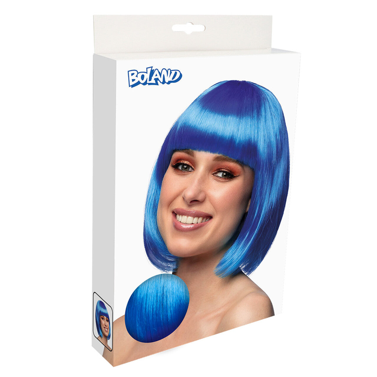 Op deze afbeelding zie je een Accessoires, van het merk Boland. Pruik Fantasy Bobline Blauw
