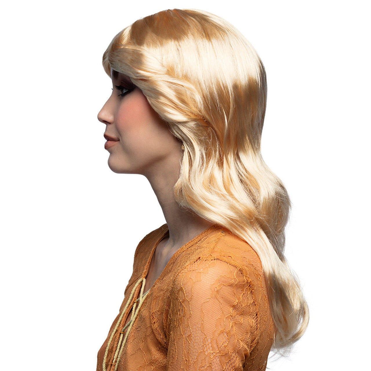 Op deze afbeelding zie je een Accessoires, van het merk Boland. Pruik 70s Blond Tina