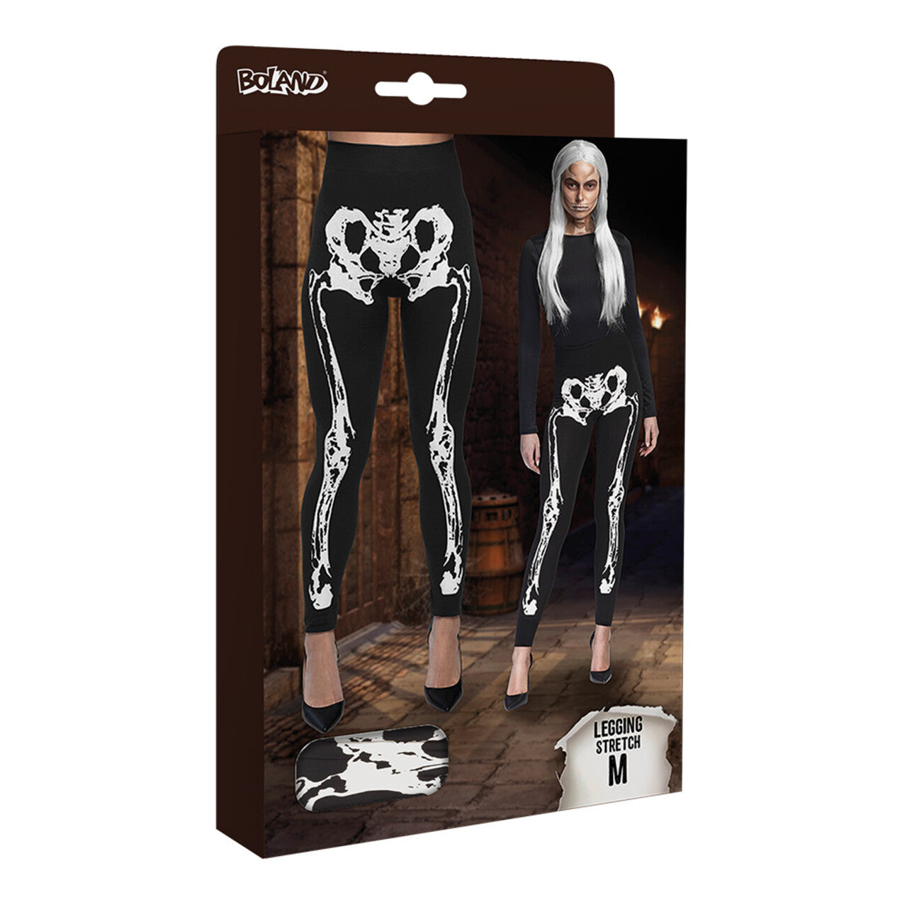 Op deze afbeelding zie je een Kostuums, van het merk Boland. Legging Bones Skelet Vrouw
