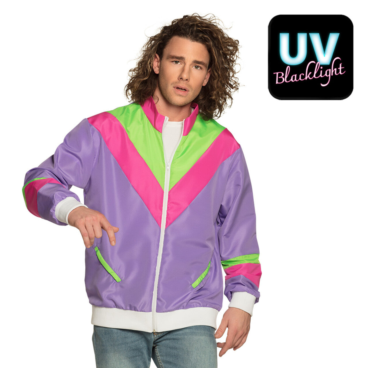 Op deze afbeelding zie je een Kostuums, van het merk Boland. Trainingsjasje Retro Dude Man