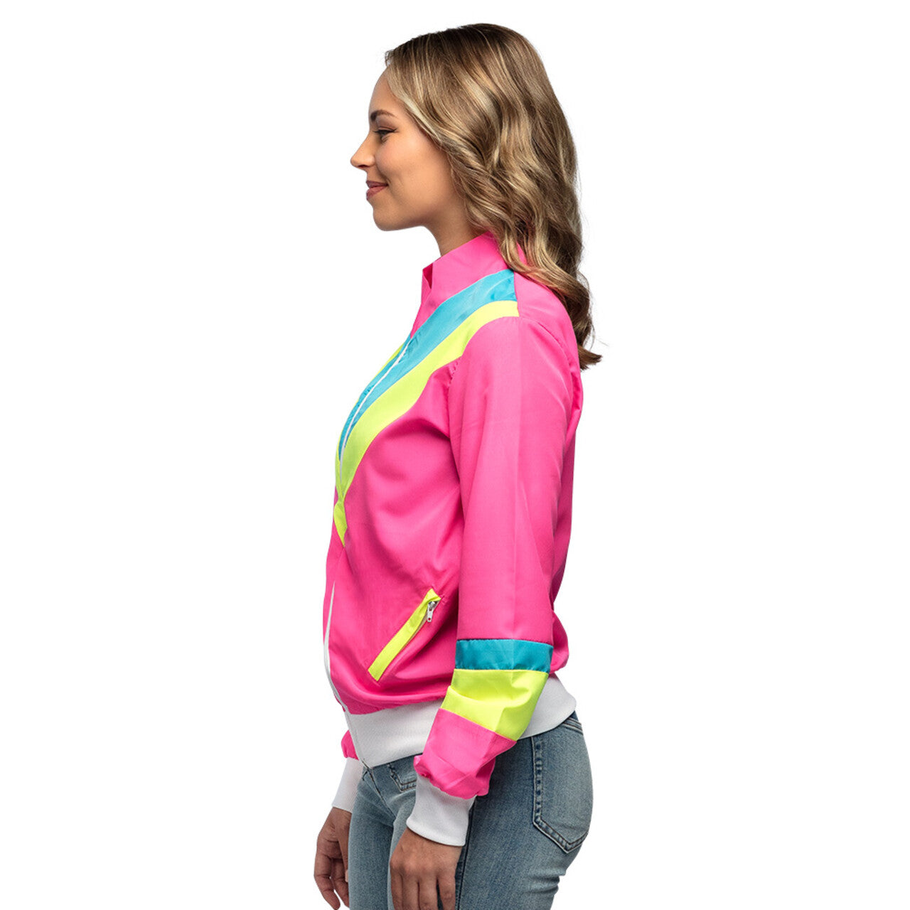 Op deze afbeelding zie je een Kostuums, van het merk Boland. Trainingsjasje Retro Babe Neonroze Vrouw