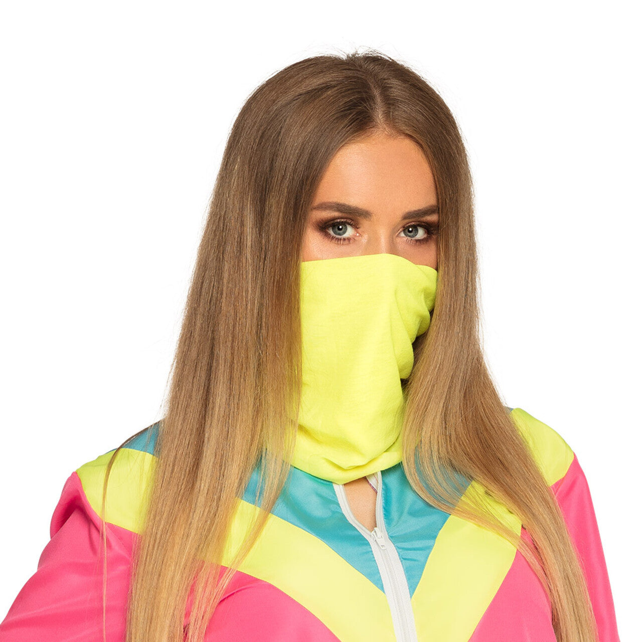 Op deze afbeelding zie je een Kostuums, van het merk Boland. Trainingspak Retro Babe Neonroze Vrouw Kostuum