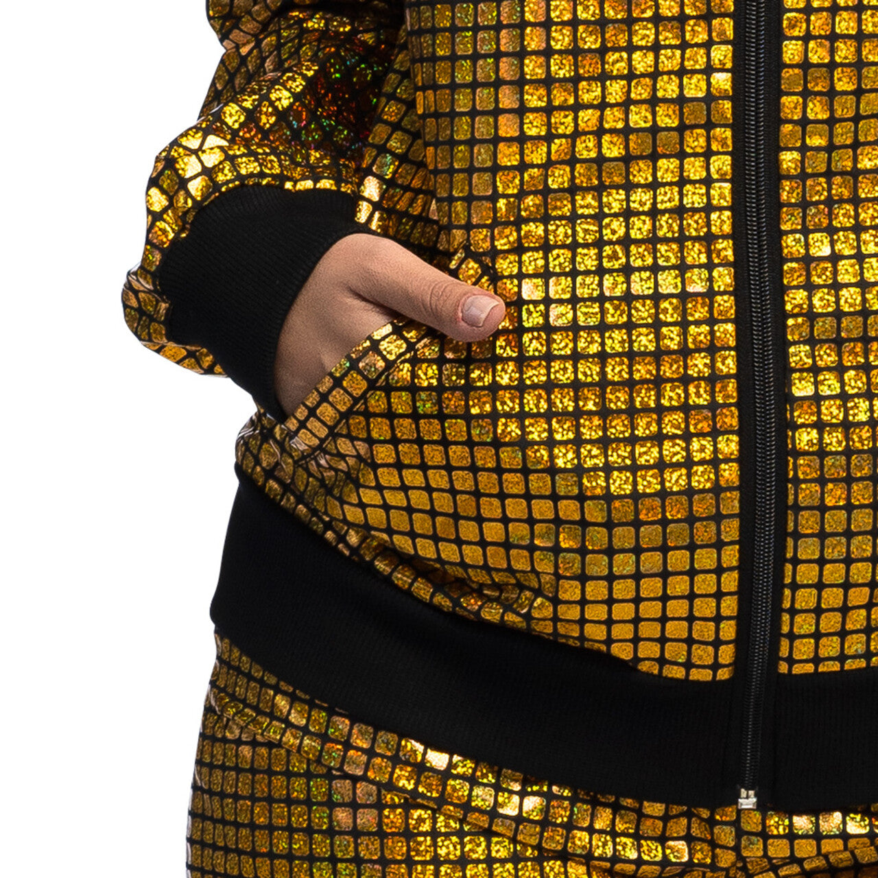 Op deze afbeelding zie je een Kostuums, van het merk Boland. Trainingspak Disco Diamond Babe Goud Vrouw Kostuum