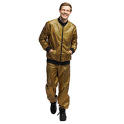 Op deze afbeelding zie je een Kostuums, van het merk Boland. Trainingspak Disco Diamond Dude Goud Man Kostuum