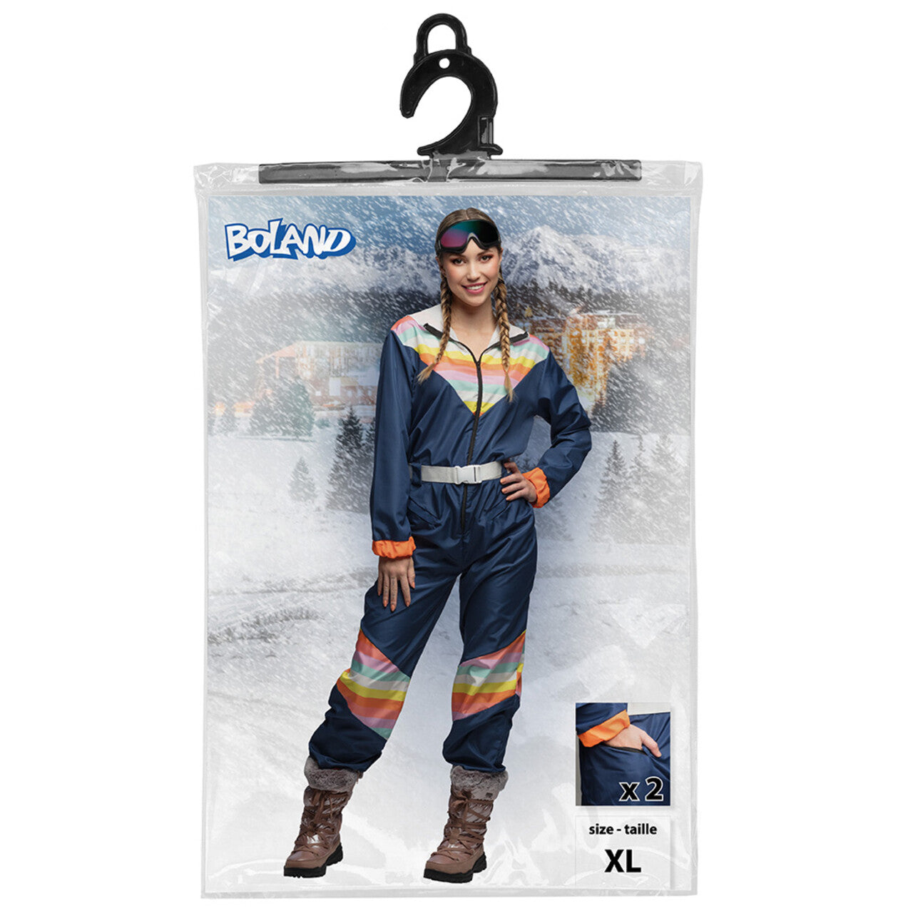 Op deze afbeelding zie je een Kostuums, van het merk Boland. Oldschool Skipak 80s Helga Vrouw Kostuum