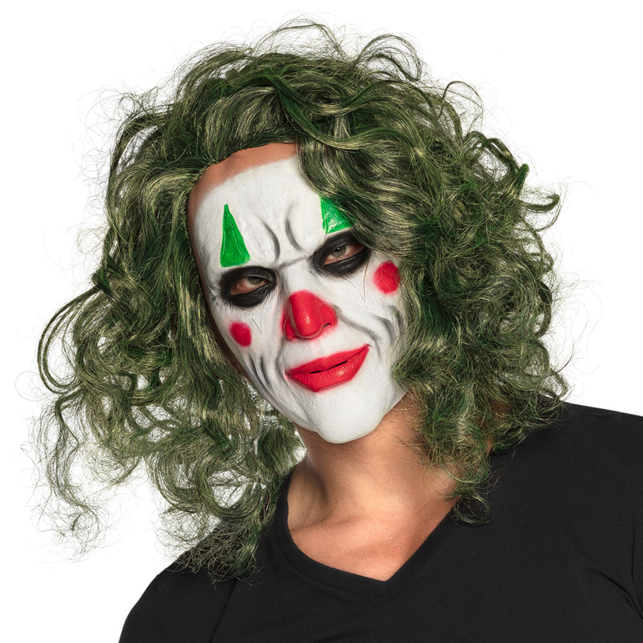 Op deze afbeelding zie je een Accessoires, van het merk Boland. Masker Met Haar De Grappige Clown Schurk