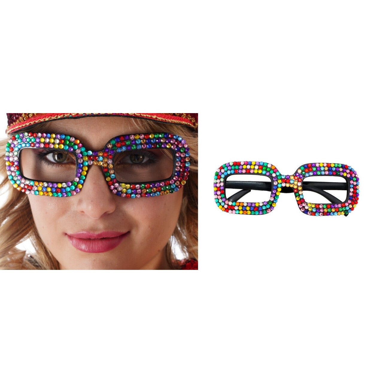 Op deze afbeelding zie je een Accessoires, van het merk Chaks. Kleurige Bril Met Strass