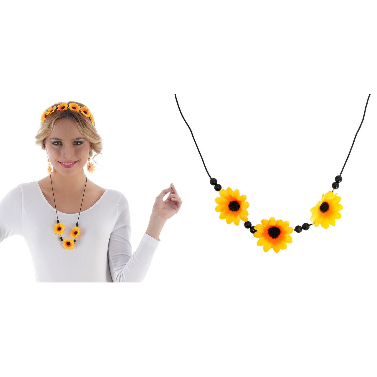 Op deze afbeelding zie je een Accessoires, van het merk Chaks. Hippie Ketting Zonnebloem
