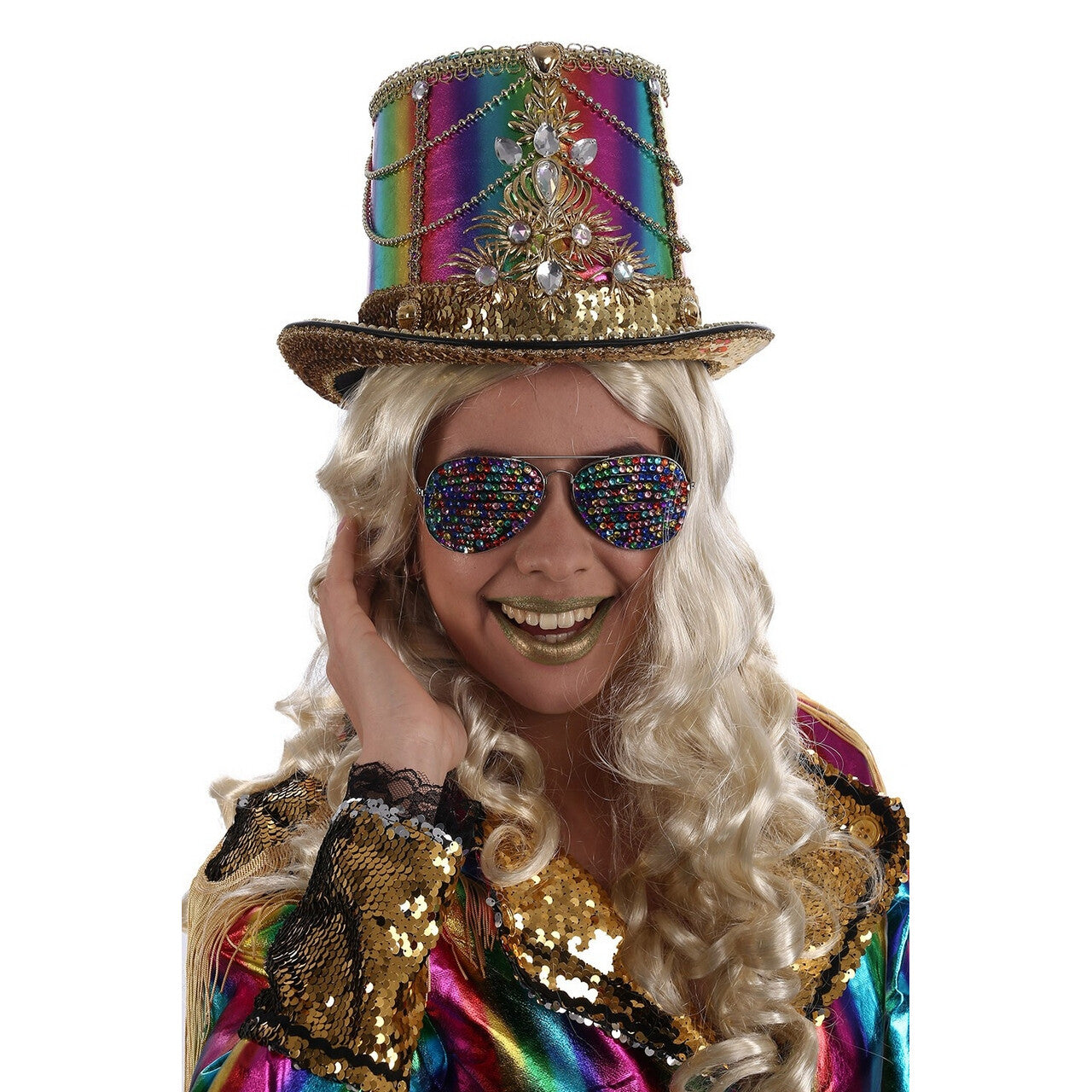 Op deze afbeelding zie je een Accessoires, van het merk Chaks. Kleurrijke Wereld Bril Met Strass