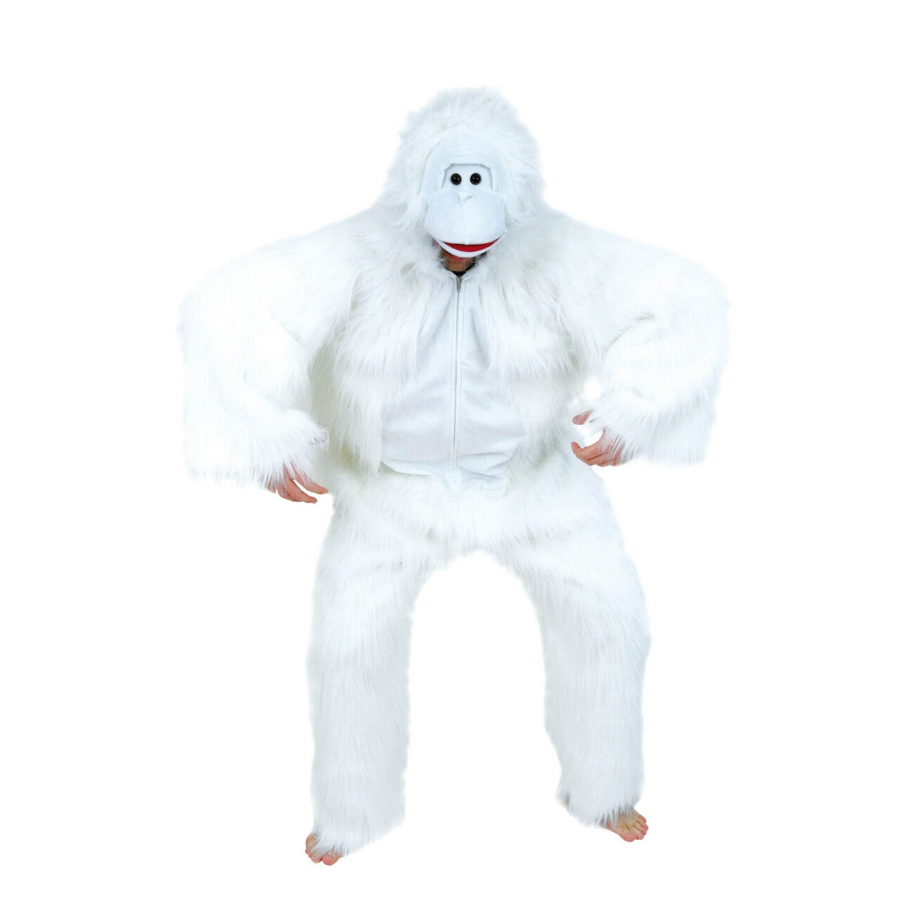 Op deze afbeelding zie je een Kostuums, van het merk Chaks. Witte Grote Aap Bigfoot Yeti Kostuum