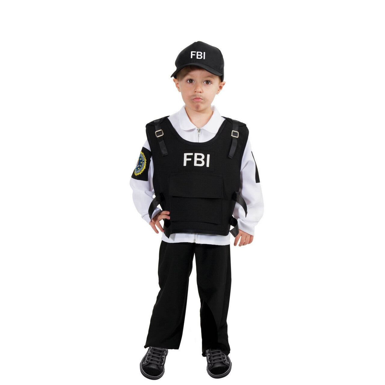 Op deze afbeelding zie je een Kostuums, van het merk Chaks. Serieuze Fbi Agent Kind Kostuum