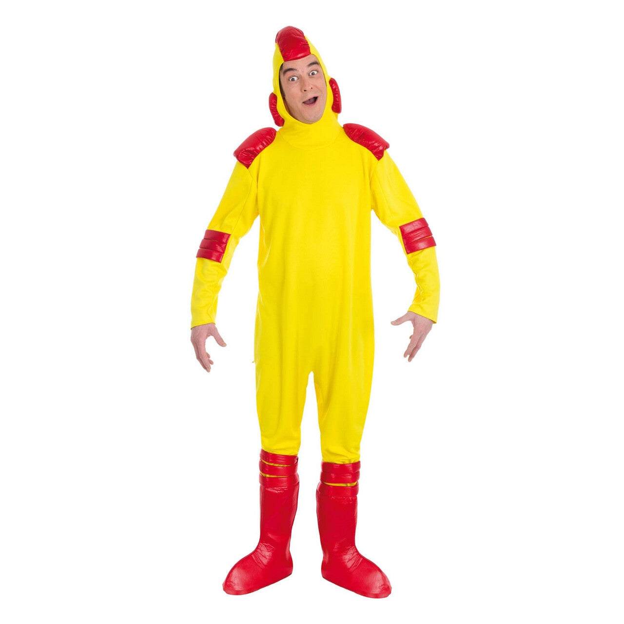 Op deze afbeelding zie je een Kostuums, van het merk Chaks. Franse Comedy Held La Denree Man Kostuum