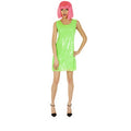 Neon Pailletten Jurk Disco Daisy Groen Vrouw