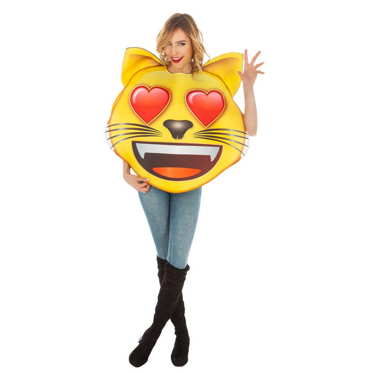 Op deze afbeelding zie je een Kostuums, van het merk Chaks. Loving Cat Emoji Kostuum