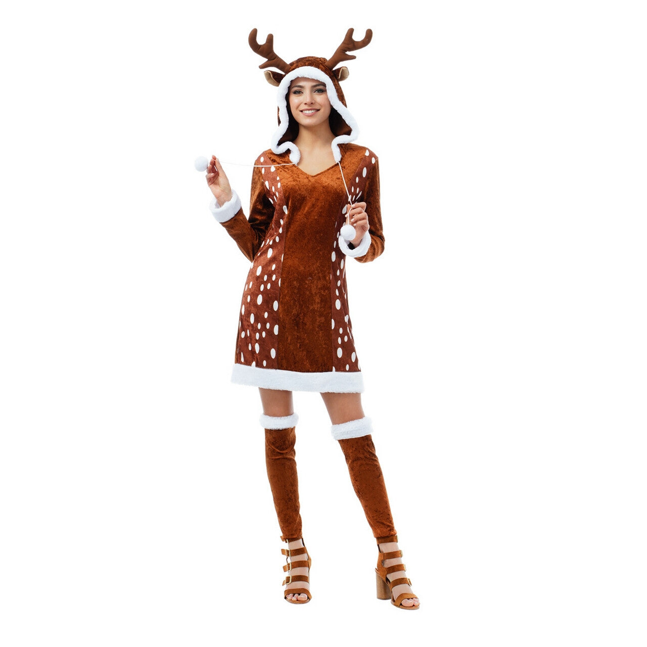 Op deze afbeelding zie je een Kostuums, van het merk Chaks. Dear Lady Deer Vrouw Kostuum