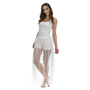 Op deze afbeelding zie je een Kostuums, van het merk Chaks. Witte Maxi Rok Summer Festival Vrouw Kostuum