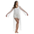 Witte Doorzichtige Summer Festival Vest Vrouw Kostuum