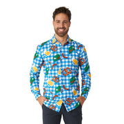 Op deze afbeelding zie je een Kostuums, van het merk Suitmeister. Octoberfest Checker Blouse Man