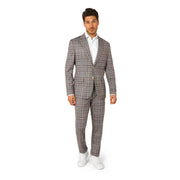 Op deze afbeelding zie je een Kostuums, van het merk Opposuits. Daily Checked Tan Man Kostuum