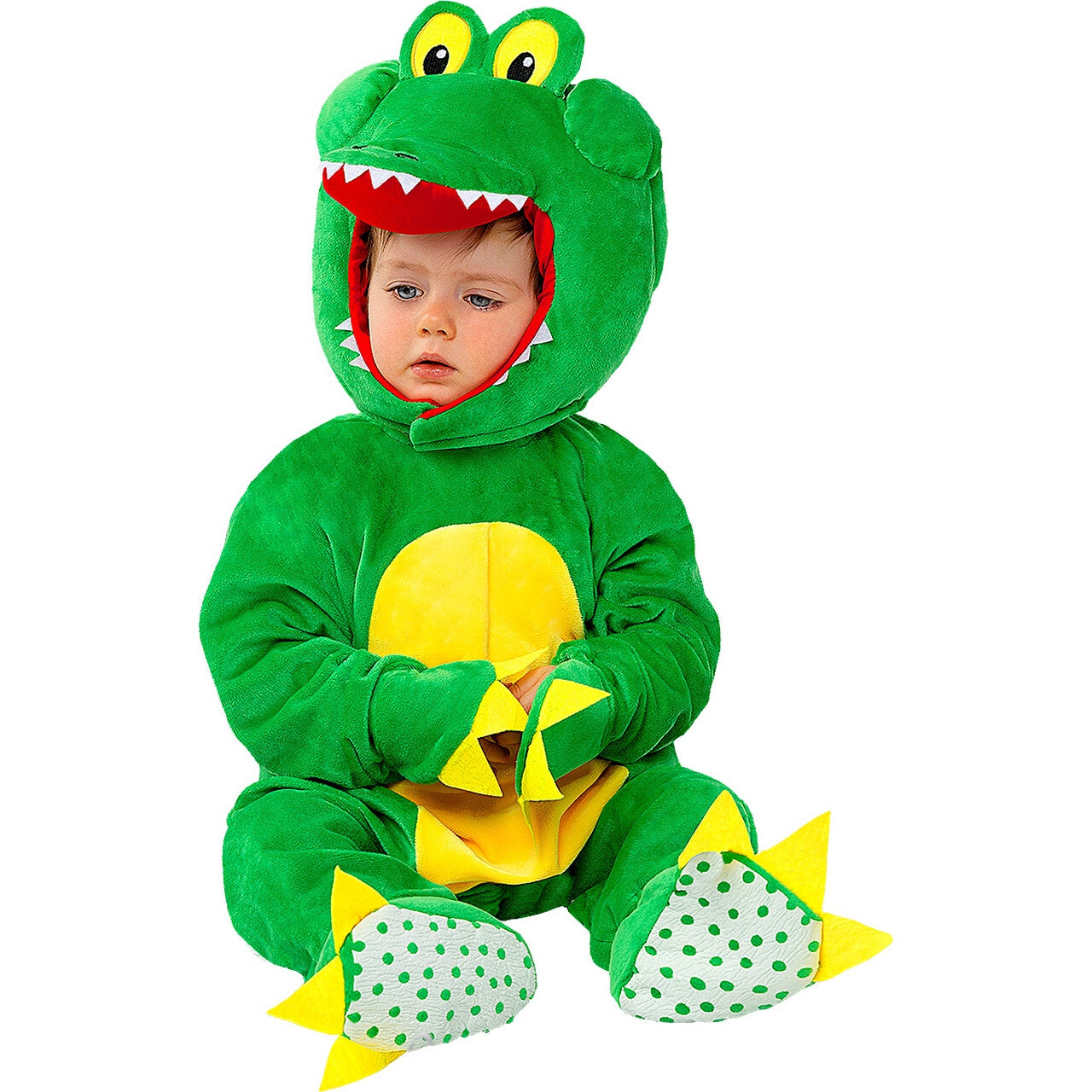Op deze afbeelding zie je een Kostuums, van het merk Funidelia. Baby Ali Gator Kind Kostuum