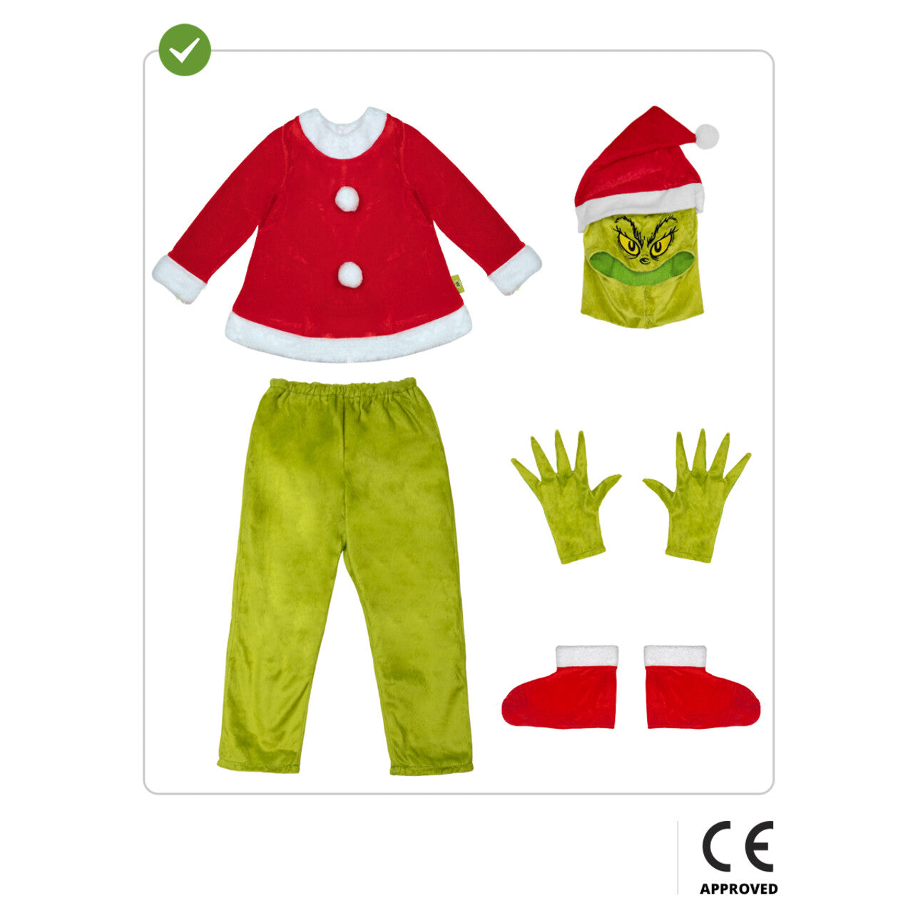 Op deze afbeelding zie je een Kostuums, van het merk Funidelia. The Grinch™ Merry Grinchmas Kind Kostuum
