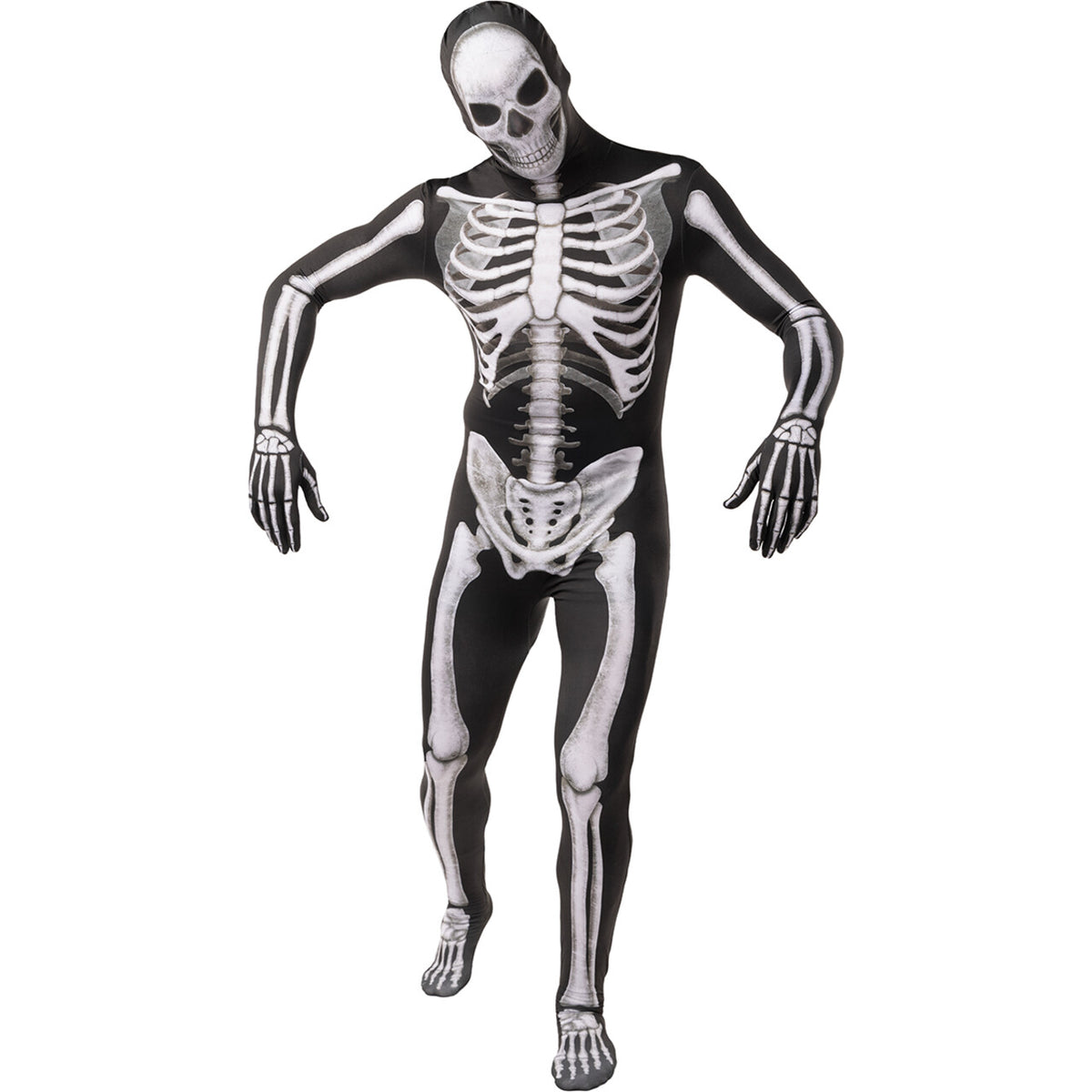 Op deze afbeelding zie je een Kostuums, van het merk Funidelia. Second Skin Skeleton Man Kostuum