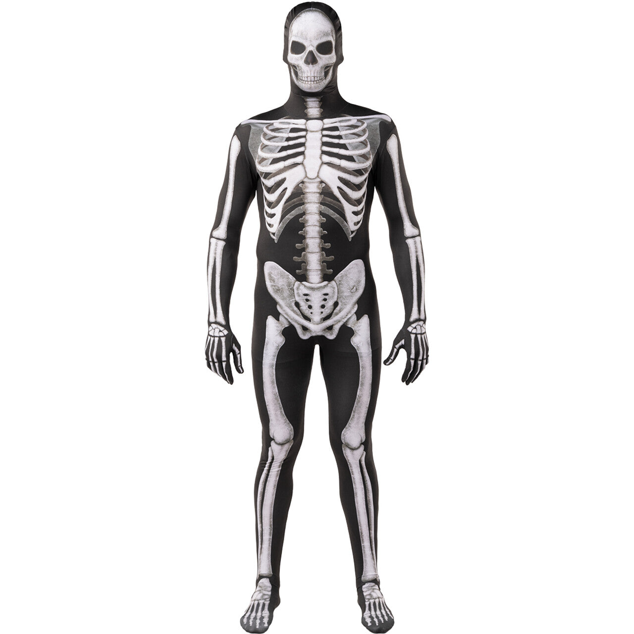 Op deze afbeelding zie je een Kostuums, van het merk Funidelia. Second Skin Skeleton Man Kostuum