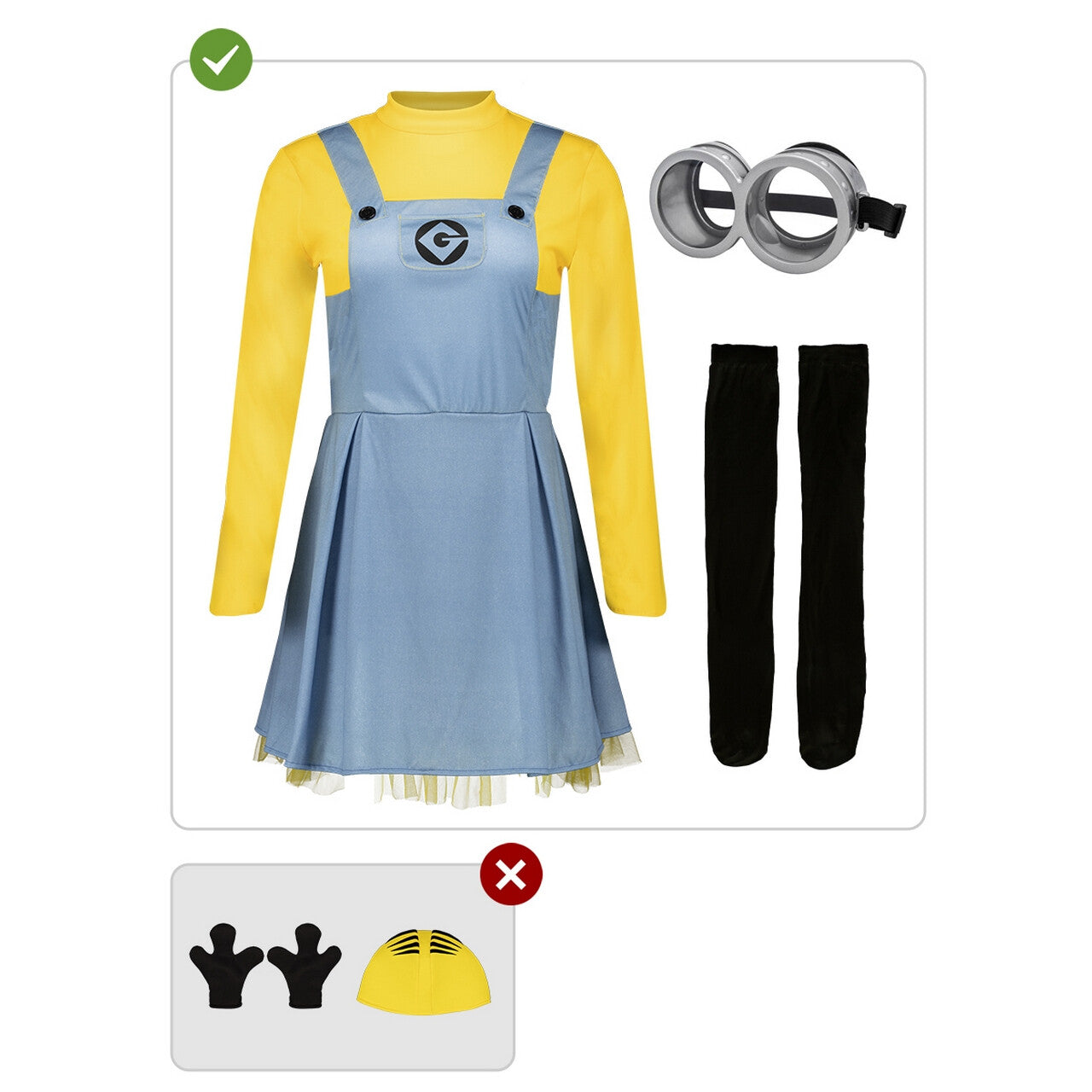 Op deze afbeelding zie je een Kostuums, van het merk Funidelia. Minions Davina Go Bananas Vrouw Kostuum