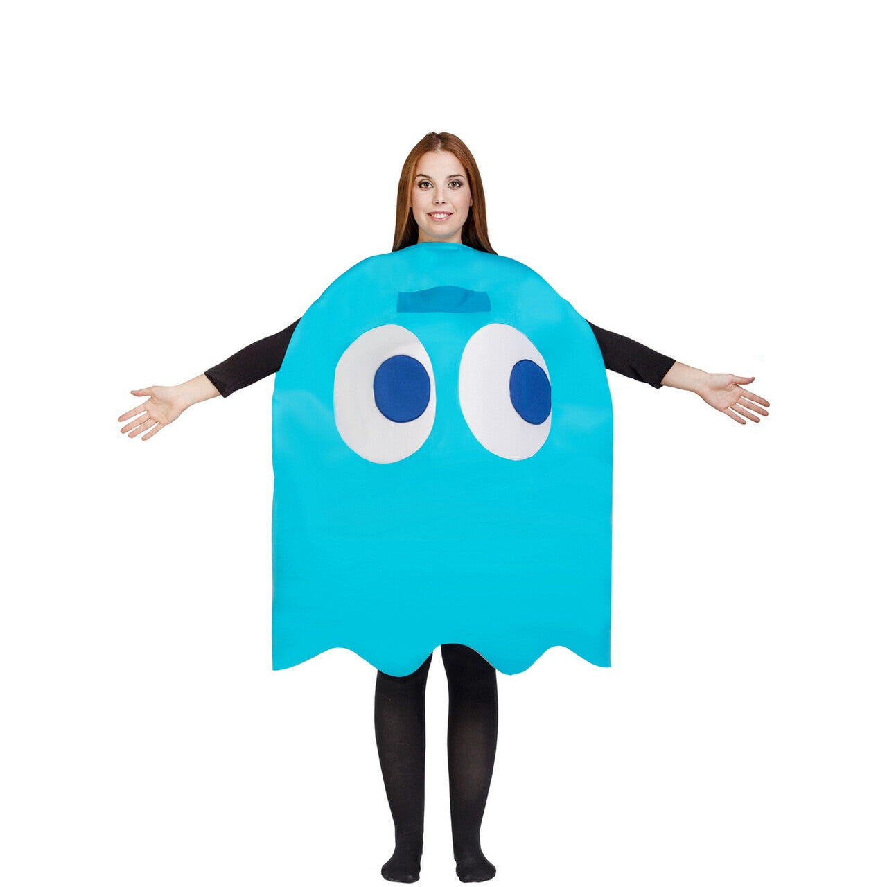 Op deze afbeelding zie je een Kostuums, van het merk Funidelia. Inky Blue Ghost Pacman Kostuum