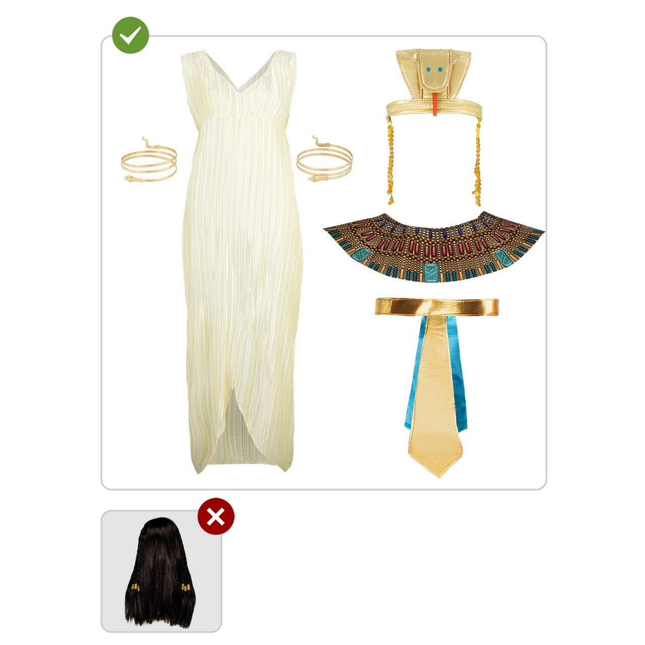 Op deze afbeelding zie je een Kostuums, van het merk Funidelia. Clevere Cleo Konigin Van Egypte Vrouw Kostuum