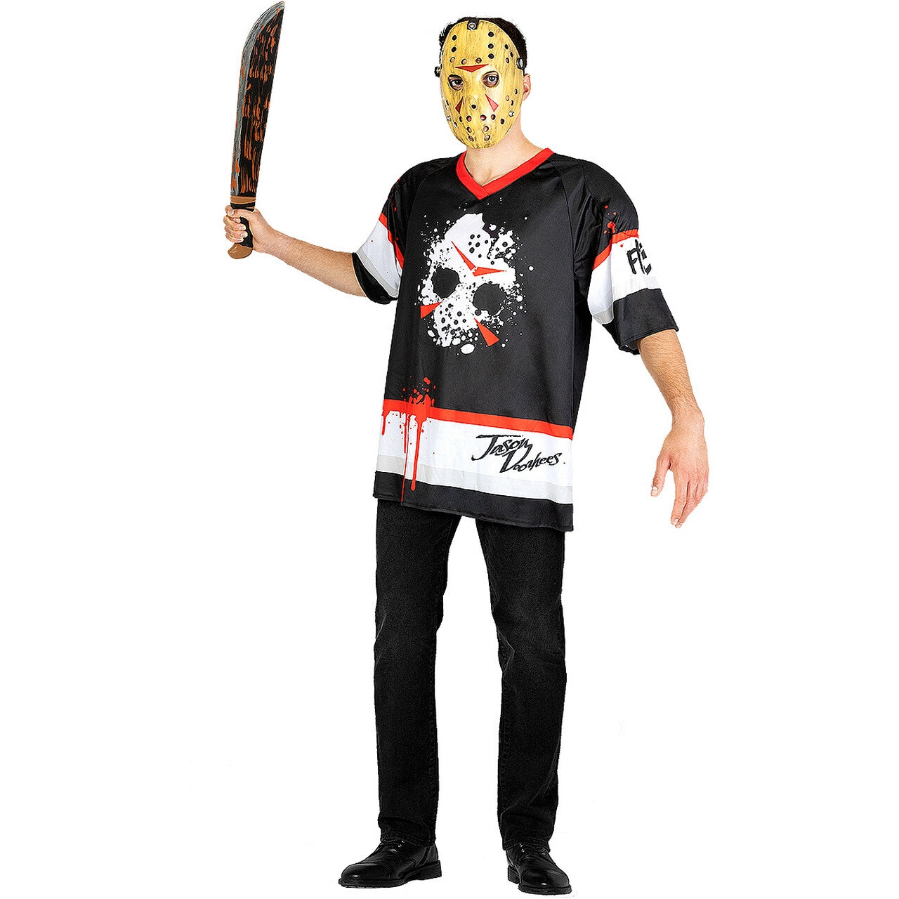 Op deze afbeelding zie je een Kostuums, van het merk Funidelia. Sporty Jason Hockey Man Kostuum
