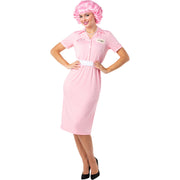 Op deze afbeelding zie je een Kostuums, van het merk Funidelia. Grease™ Pink Lady Frenchy Vrouw Kostuum