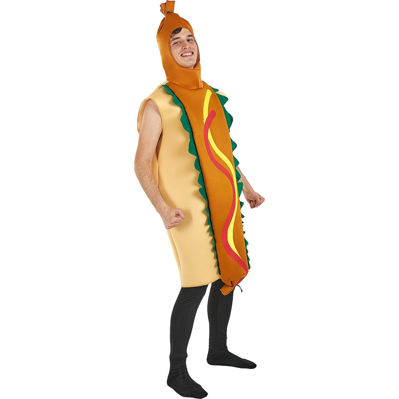 Op deze afbeelding zie je een Kostuums, van het merk Funidelia. Smakelijk Broodje Hotdog Kostuum