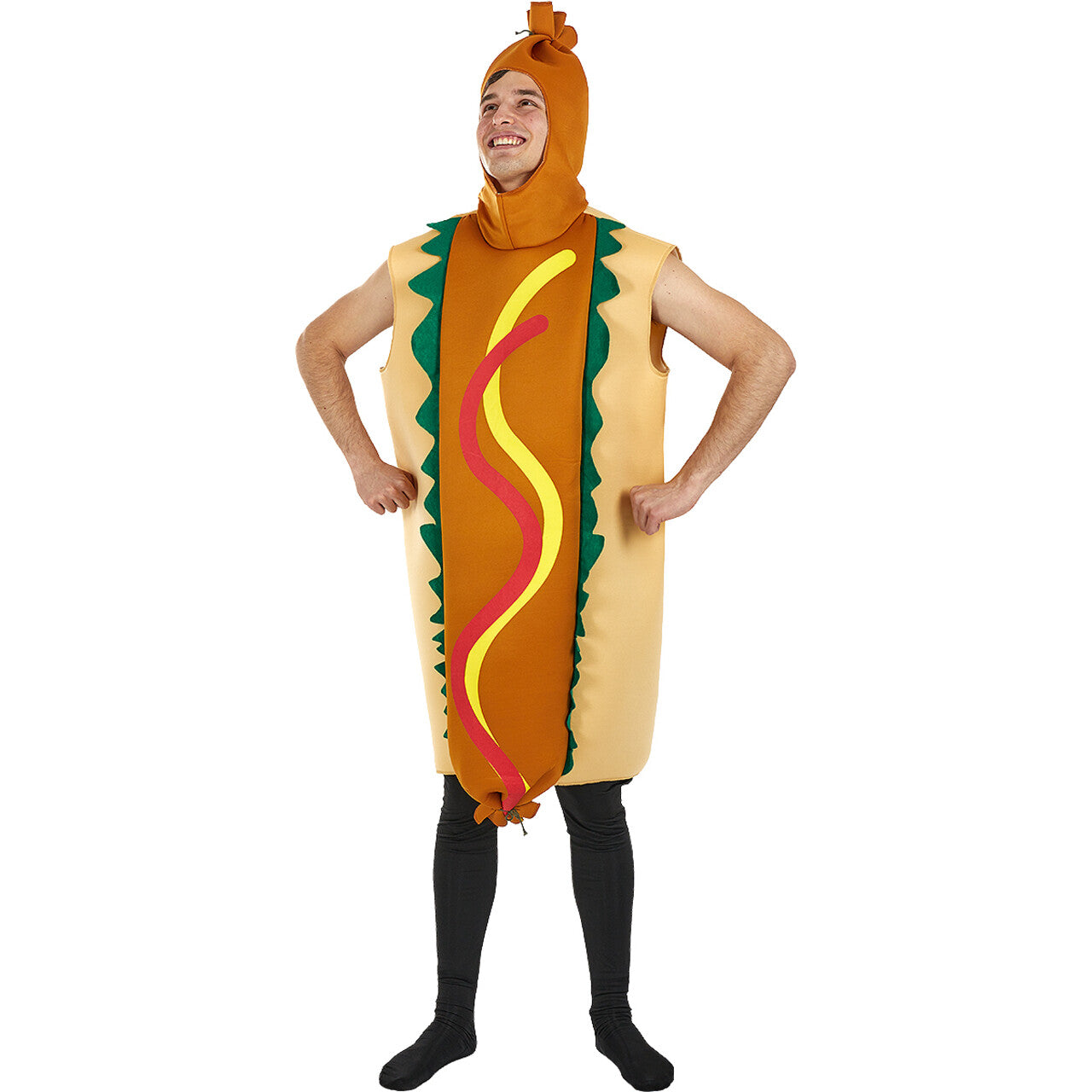 Op deze afbeelding zie je een Kostuums, van het merk Funidelia. Smakelijk Broodje Hotdog Kostuum