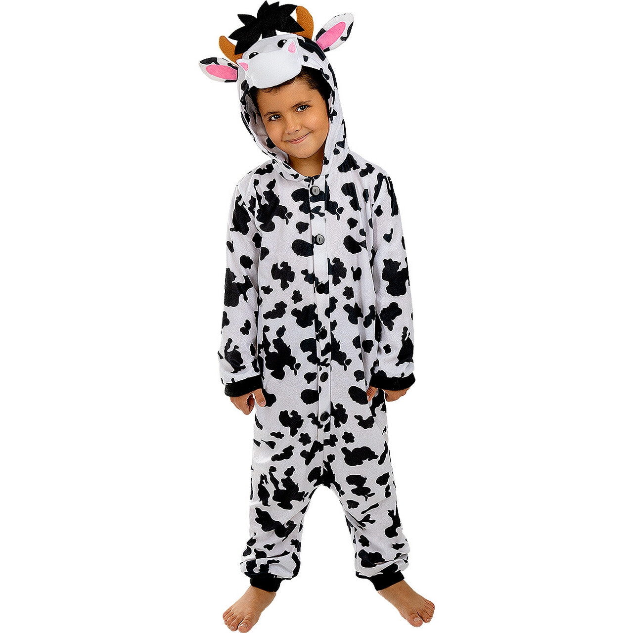 Op deze afbeelding zie je een Kostuums, van het merk Funidelia. Gekke Koeien Onesie Kind Kostuum