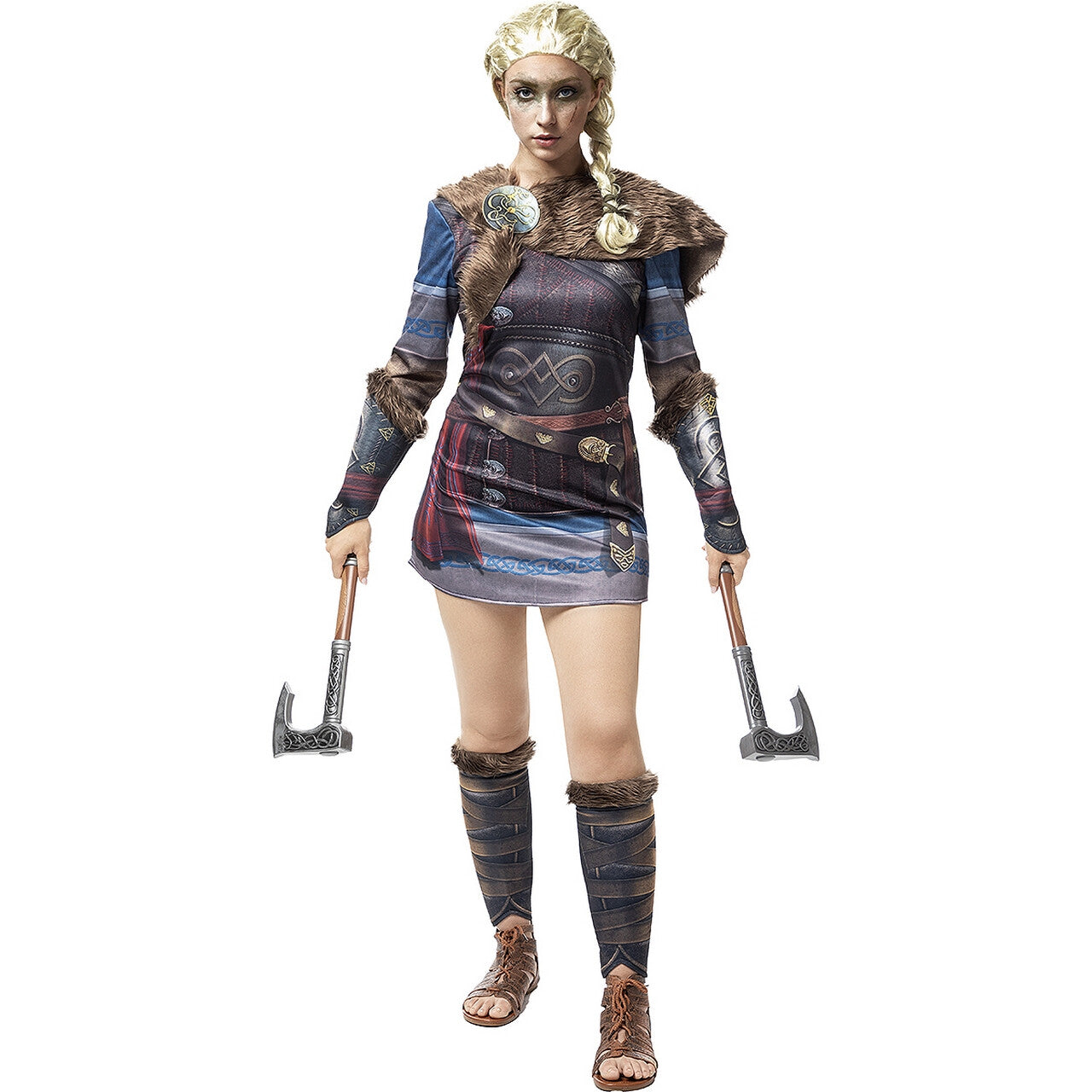Op deze afbeelding zie je een Kostuums, van het merk Funidelia. Assassins Creed Valhalla De Onverschrokken Krijger Vrouw Kostuum