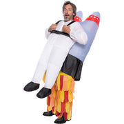 Op deze afbeelding zie je een Kostuums, van het merk Funidelia. Opblaasbare Naar De Maan En Terug Raket Kostuum
