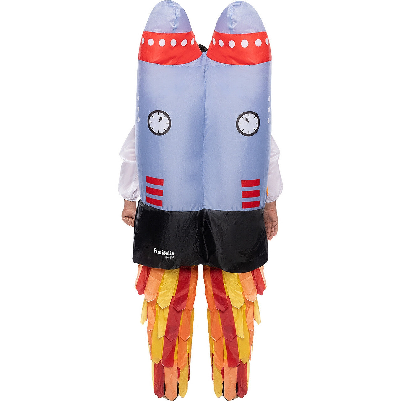 Op deze afbeelding zie je een Kostuums, van het merk Funidelia. Opblaasbare Naar De Maan En Terug Raket Kostuum