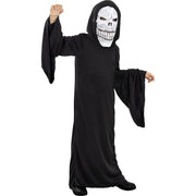 Op deze afbeelding zie je een Kostuums, van het merk Funidelia. Angstaanjagende Grim Reaper Donnie Dead Kind Kostuum