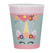 Op deze afbeelding zie je een Decoratie, van het merk Funidelia. Unicorn Flowers Bekers 8 Stuks