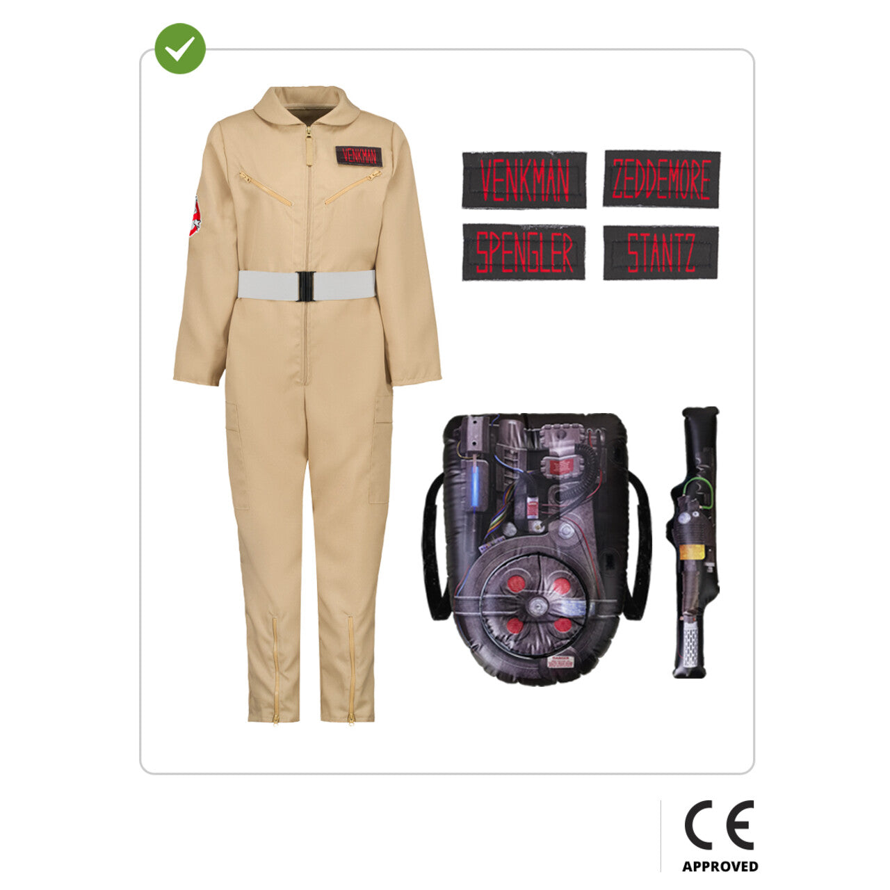 Op deze afbeelding zie je een Kostuums, van het merk Funidelia. Ghostbusters™ Ghost Hunter Kind Kostuum