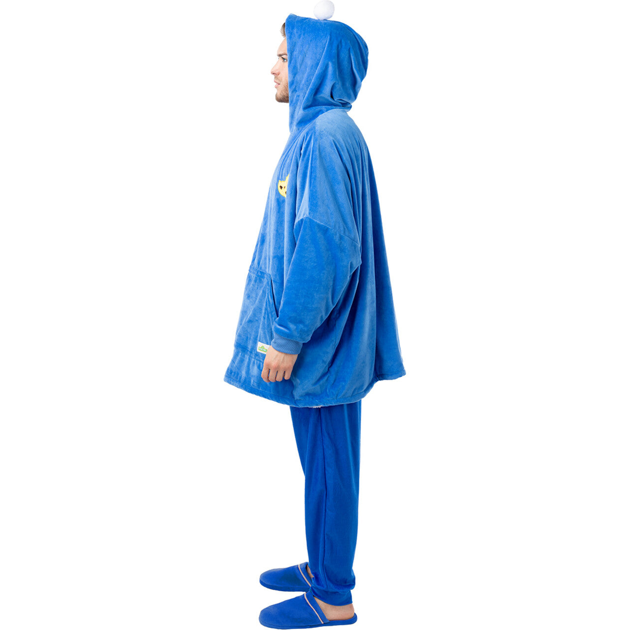 Op deze afbeelding zie je een Kostuums, van het merk Funidelia. Sesamstraat™ Cookie Monster Snuggle Hoodie Unisex Kostuum