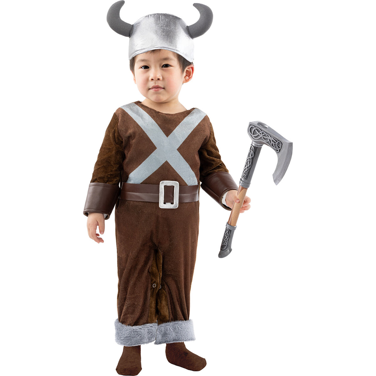 Op deze afbeelding zie je een Kostuums, van het merk Funidelia. Stoere Mini Viking Jongen Kostuum