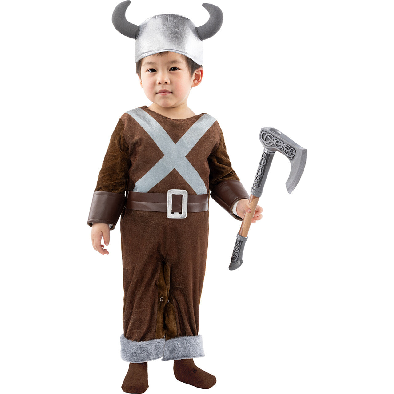 Op deze afbeelding zie je een Kostuums, van het merk Funidelia. Stoere Mini Viking Jongen Kostuum