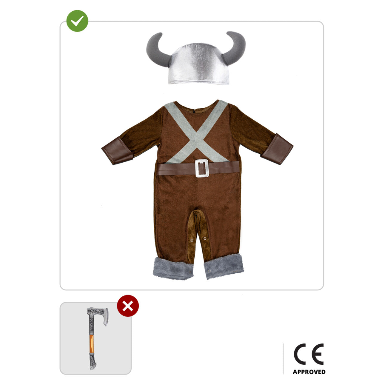 Op deze afbeelding zie je een Kostuums, van het merk Funidelia. Stoere Mini Viking Jongen Kostuum