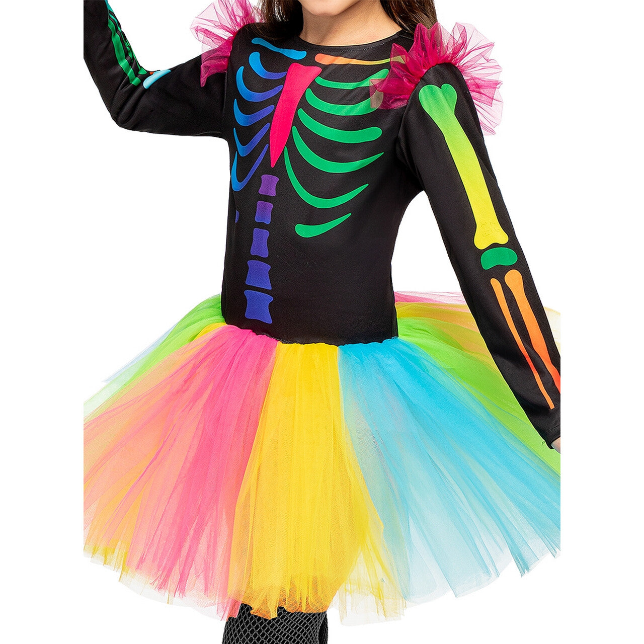 Op deze afbeelding zie je een Kostuums, van het merk Funidelia. Ballerina Skelet Meisje Kostuum