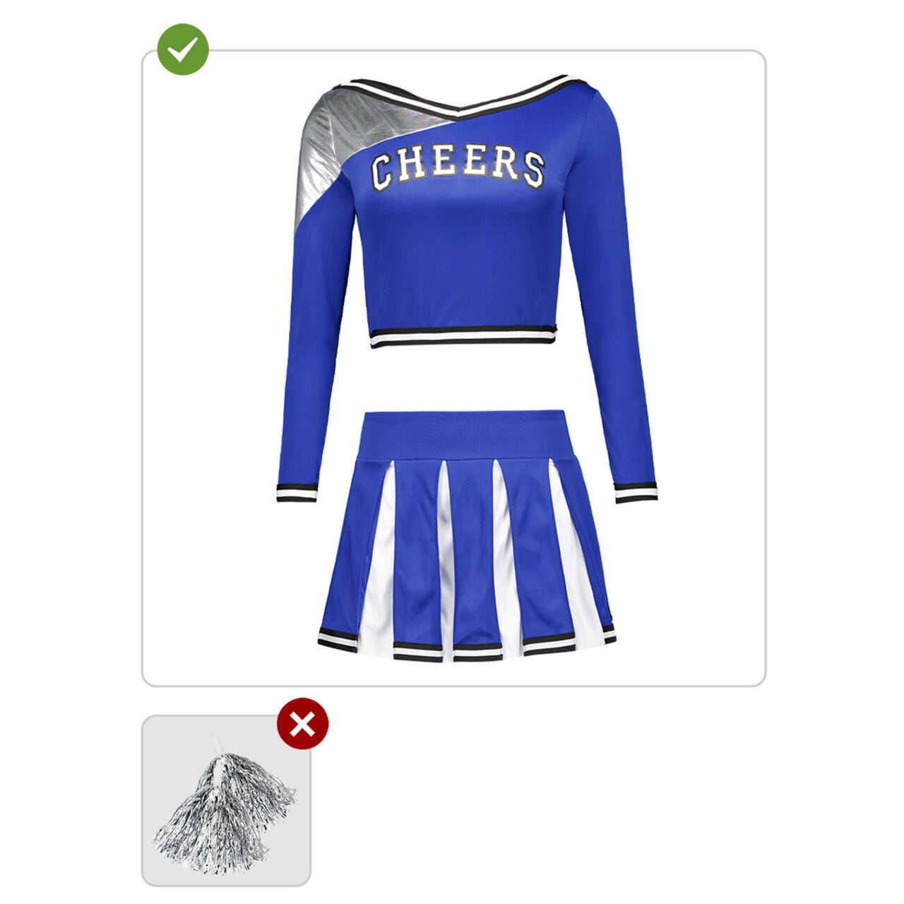 Op deze afbeelding zie je een Kostuums, van het merk Funidelia. Born To Cheer USA Cheerleader Vrouw Kostuum