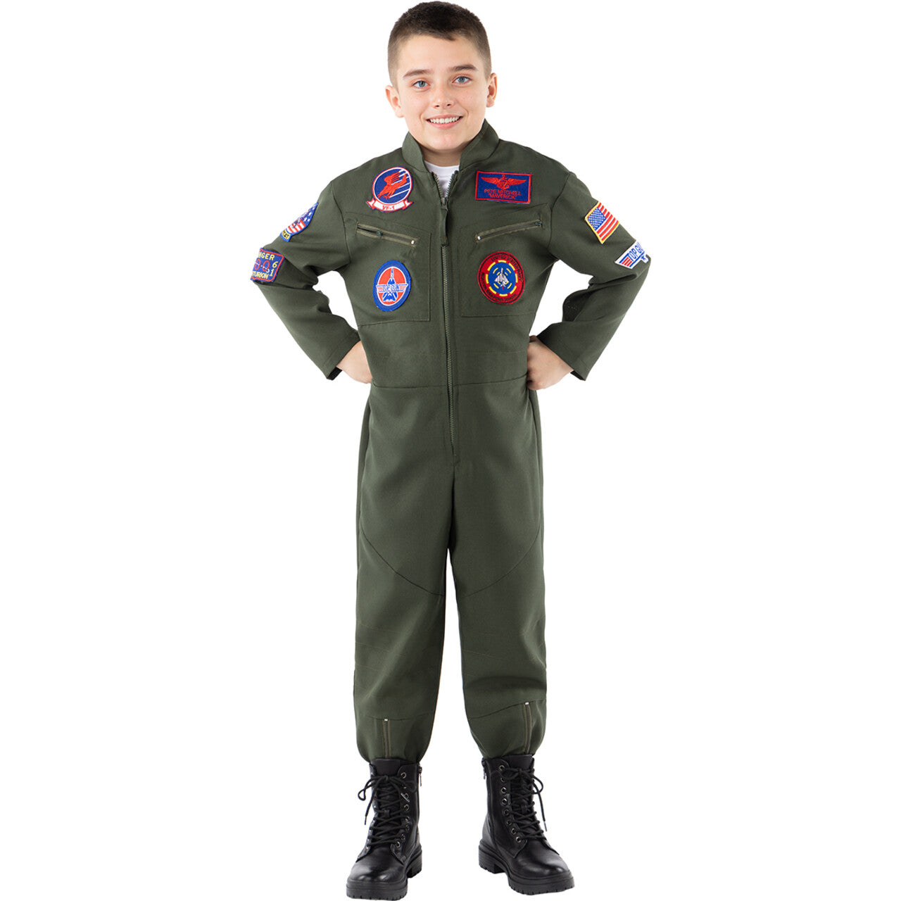 Op deze afbeelding zie je een Kostuums, van het merk Funidelia. Top Gun Aviator Jongen Kostuum